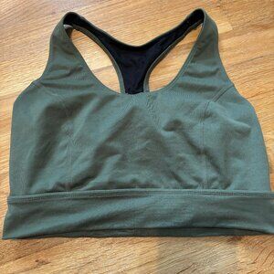 Free People Movement Cross Back Sports Bra - Dark Green - Size Medium